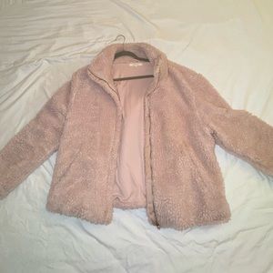 Pink pacun teddy coat size M/L